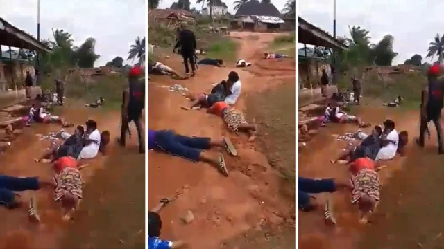 Screenshot of video of di attack by banned Ipob members wey dey spread for social media