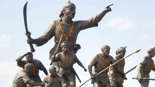 ब्रह्मपुत्रा नदीत असलेला लचित बारफुकान यांचा पुतळा