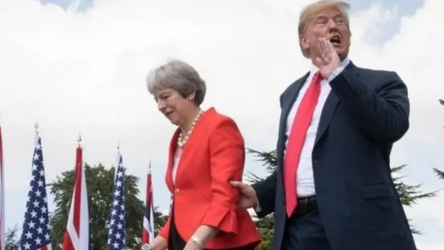 美国总统特朗普与英国首相文翠珊