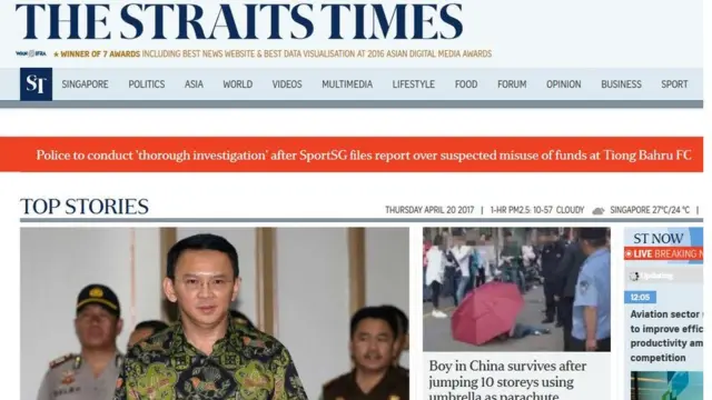 The Strait Times, Ahok