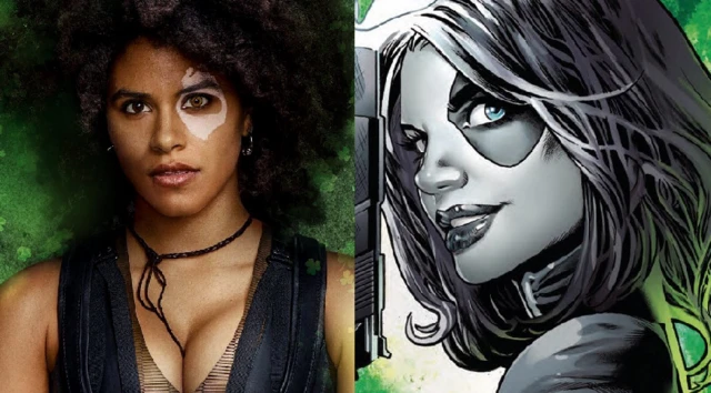 배우 재지 비츠와 원작 도미노 캐릭터