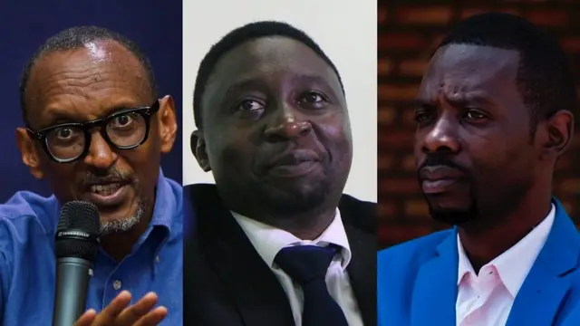Paul Kagame, Frank Habineza and Philippe Mpayimana