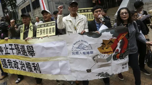 民陣成員遊行往香港中聯辦(資料圖片)