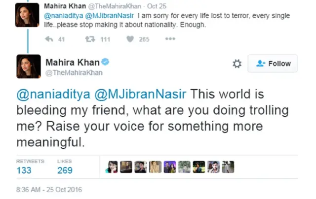 माहिरा खान ट्विटर पोस्ट