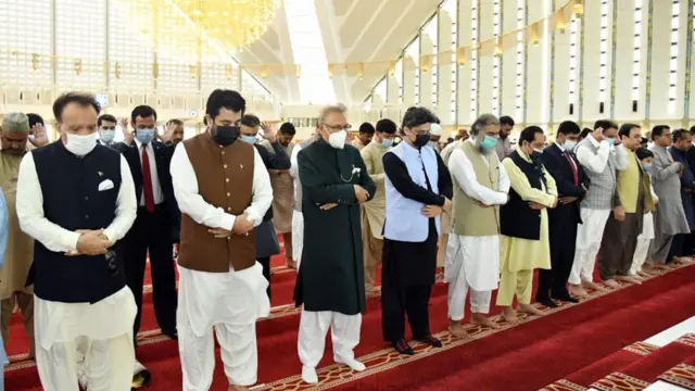 President Dr. Arif Alvi offered Namaz-e-Eid-ul-Azha, at Faisal Mosque, Islamabad.