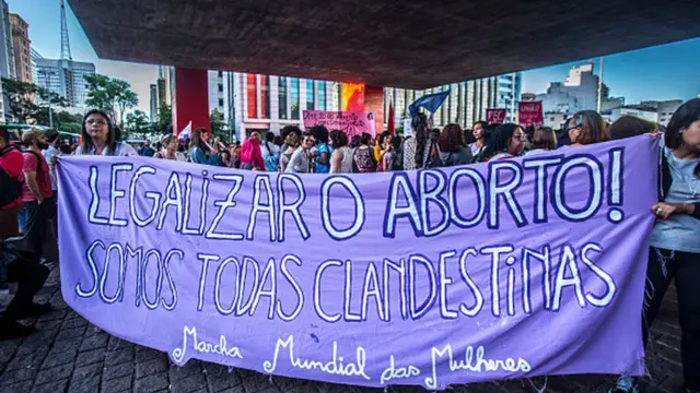 Protesto a favor do abortopoker miniSão Paulo, 2017