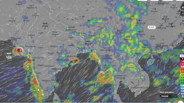 વાયુ વાવાઝોડાનો મૅપ