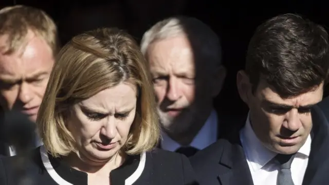 Amber Rudd, Andy Burnham, Jeremy Corbyn na Tim Farron