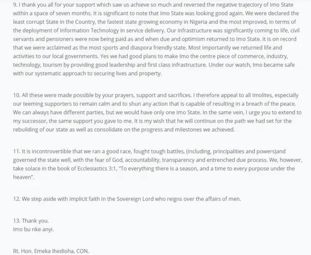 Ihe Ihedioha dere maka nchutu ya