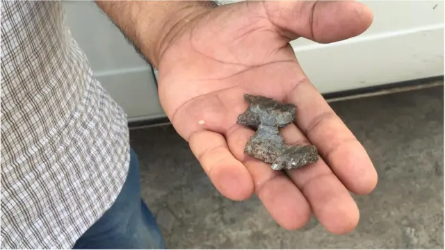 Tovuzda kəndə atılan mərminin qırıntısı