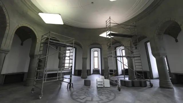 Wewelsburg Kalesi'nin Kuzey Kulesi'nin iç görünümü