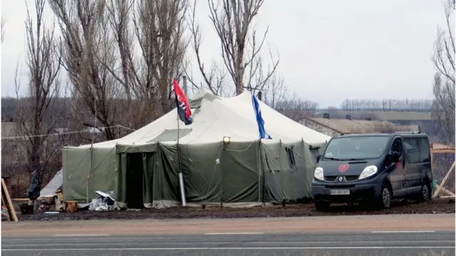 Блокпост учасників блокади на маріупольському напрямку