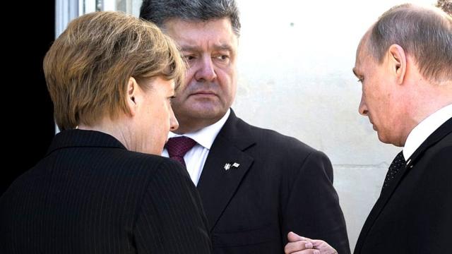 Порошенко, Путін та Меркель