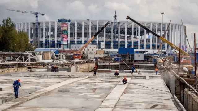 Строительство метро рядом со стадионом в Нижнем Новгороде
