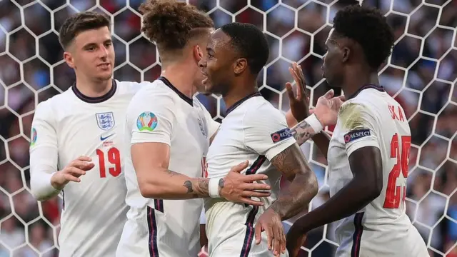 England equalise against Denmark