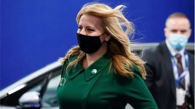 Slovakia President Zuzana Caputova don land for di summit