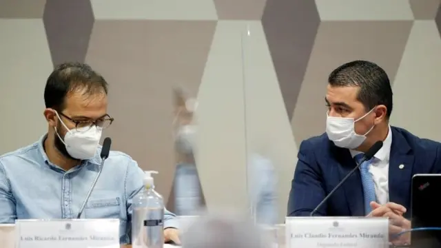 Luis Ricardo e Luis Claudio Miranda em depoimento à CPI