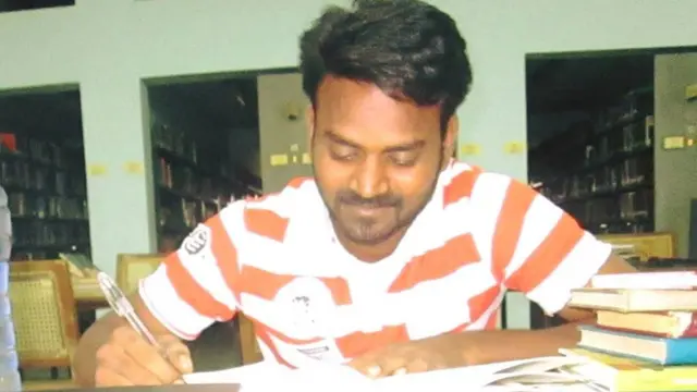 கதை, கவிதைகள் எழுதுவதில் ஆர்வமுள்ள முத்துகிருஷ்ணன்