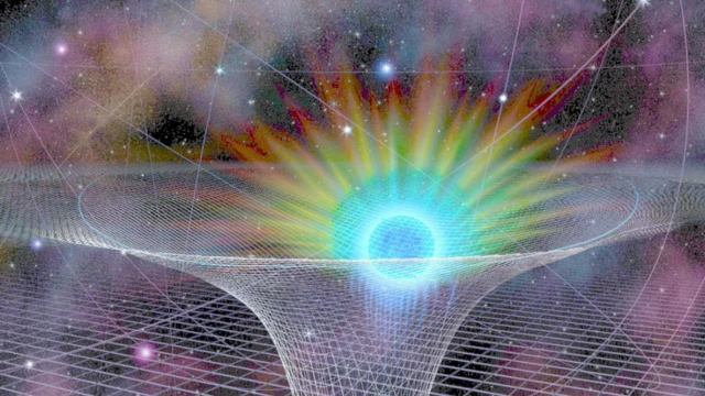 ภาพจำลองจากฝีมือศิลปิน แสดงวิถีโคจรของดาวฤกษ์ SO-2 ขณะเข้าใกล้หลุมดำใจกลางกาแล็กซีทางช้างเผือก