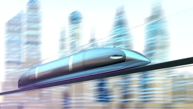 Ilustração de um trem levitando