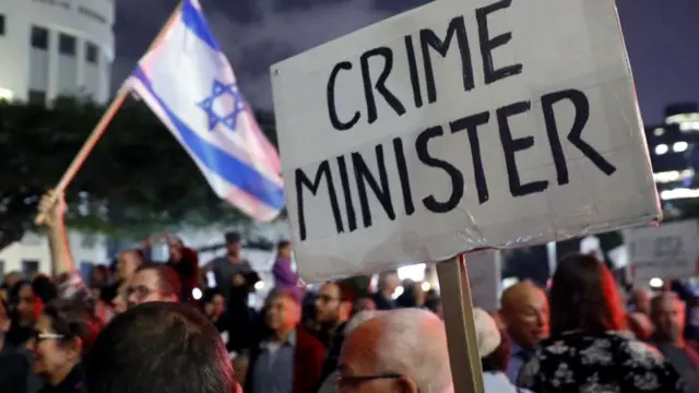 बेन्यामिन नेतन्याहू के ख़िलाफ विरोध प्रदर्शन
