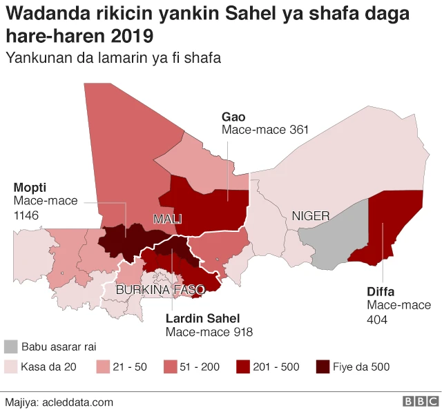 Map showing most deadly region