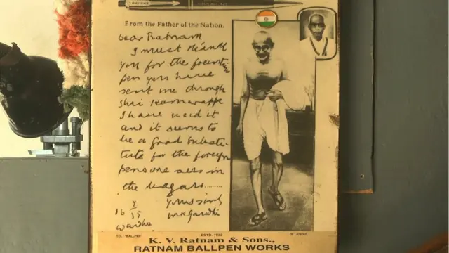 రత్నం పెన్స్ యజమానికి గాంధీజీ లేఖ