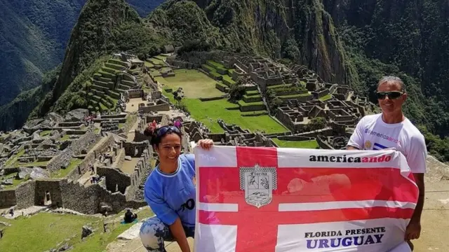 Casal passou por todos os países da América do Sul. Na foto, aparecembwin kontaktMachu Picchu, no Peru