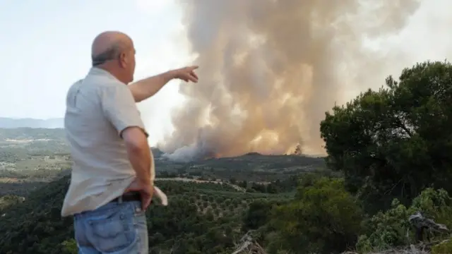 лесной пожар в Каталонии