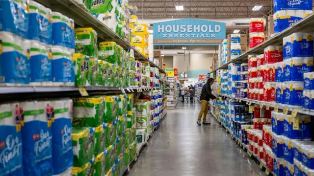 A shopping aisle in a supermarket in Texas in the United States