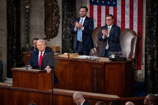 Президент США Дональд Трамп виступив зі своїм зверненням до Конгресу "Про становище країни" на спільному засіданні Палати представників у Вашингтоні.