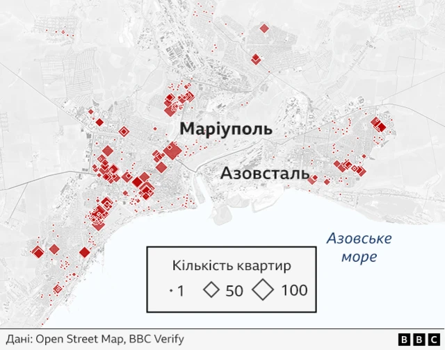 Будинки, виділені червоним кольором, перебувають на завершальних етапах вилучення й тому вважаються "нічийними" до судового розгляду504