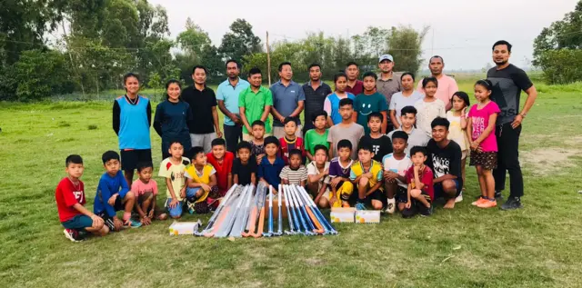 बिष्णुपुर हॉकी क्लब के हॉकी खिलाड़ी