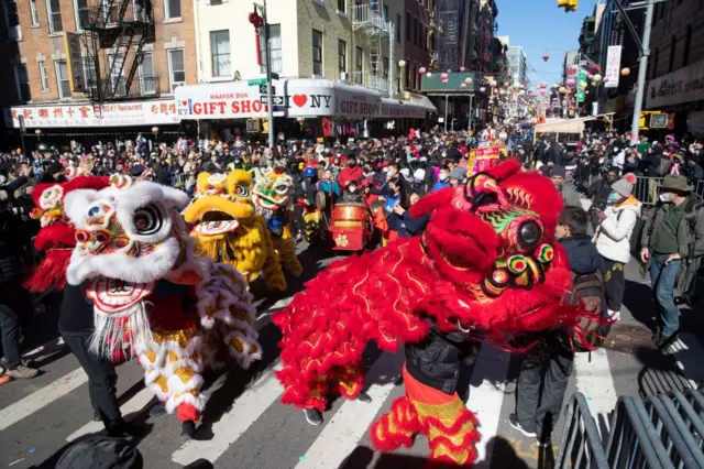 美国纽约，华人庆祝农历新年