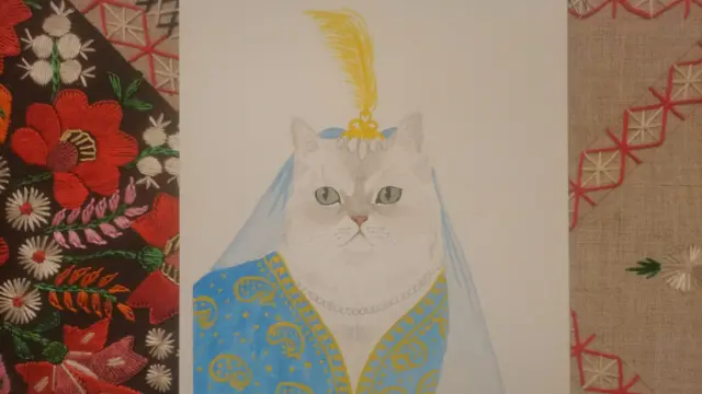 استوګنځي کې یې ځینې نقاشۍ هم لیدل کېږي، چې پخپله یې انځور کړې دي او یو څو پر دېوال ځوړند دي؛ چې یوه پکې "فارسي پیشو" او بله هم یوه ښځه ده چې دودیزې رنګه افغان جامې یې اغوستې دي.