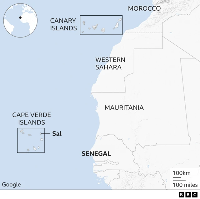 Map of Cape Verde islands