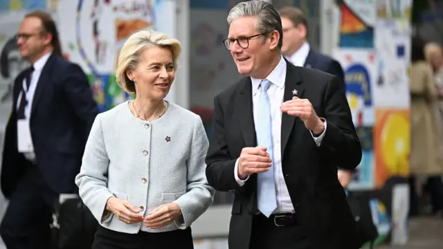 우르줄라 폰데어라이엔 EU 집행위원장과 키어 스타머 영국 총리