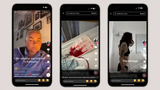 Posts de Sarah no TikTok sobre a filha Maisie