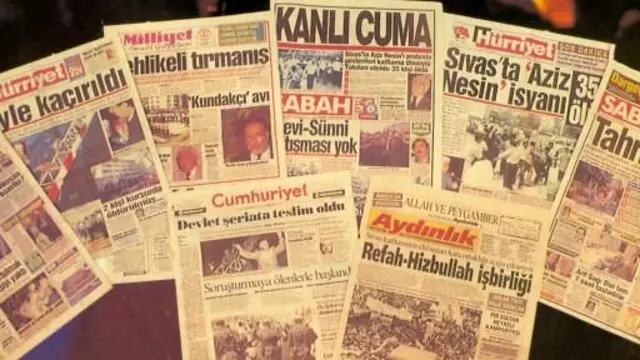 Sivas katliamı sonrasında Türkiye gazetelerinden manşetler