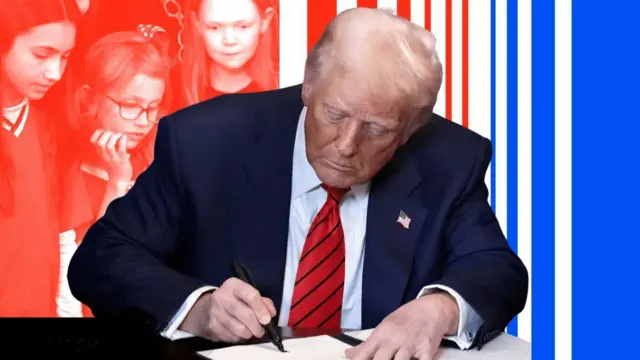 ፕሬዝዳንት ዶናልድ ትራምፕ ትዕዛዞችን ሲፈርሙ