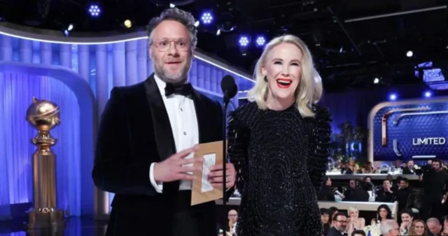 قدّم سيث روجن وكاثرين أوهارا جائزةً معاً في حفل جوائز غولدن غلوب لعام 2026