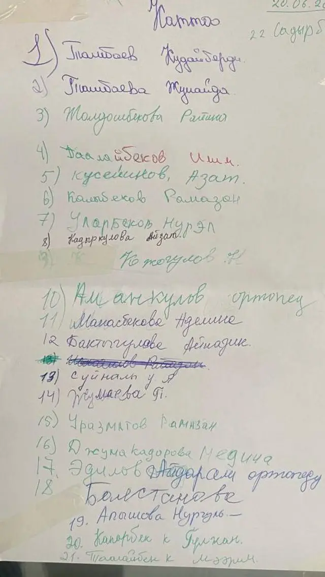 Балдар ооруканасындагы тизме