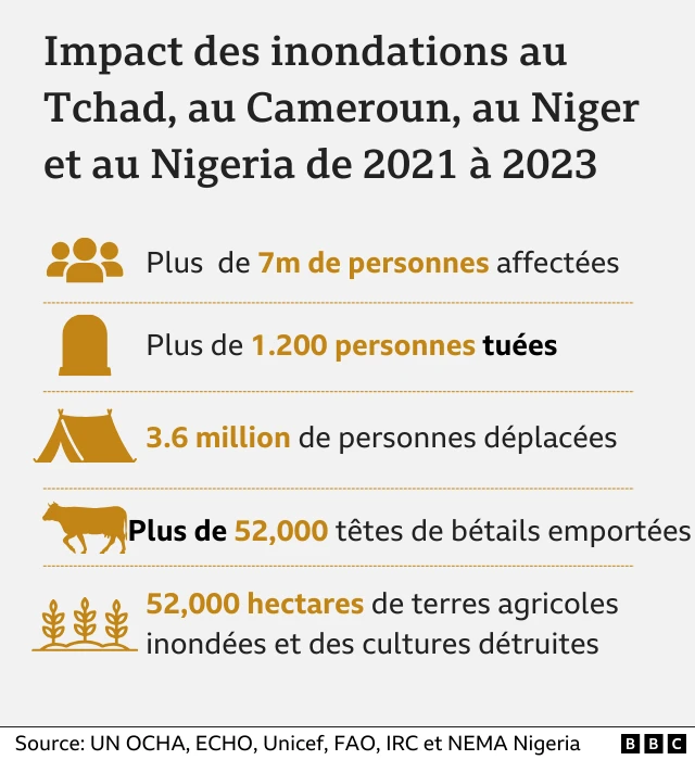 Plus de 7 millions de personnes ont été impactées ces trois dernières années dans 4 pays d'Afrique centrale et de l'Ouest