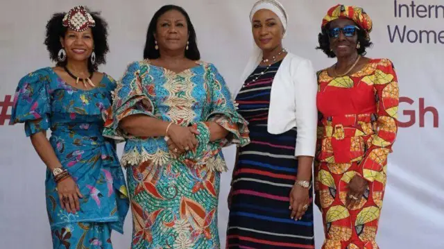 Nana Konadu in a pose with former first lady Rebecca Akufo-Addo and wife of former vice president Bawumia and one foreign dignitary 
