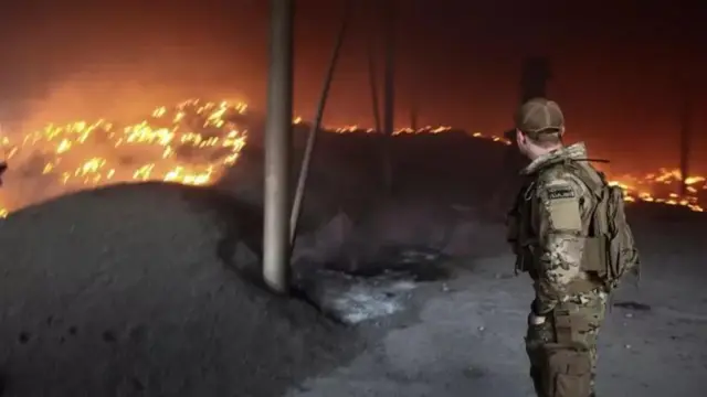 Донецкидеги фермада артиллериялык соккудан кийинки күн караманын түшүмү