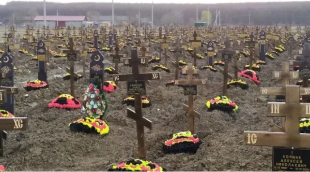 Cimetière Wagner à Stanitsa Bakinskaya dans la région de Krasnodar en 2023