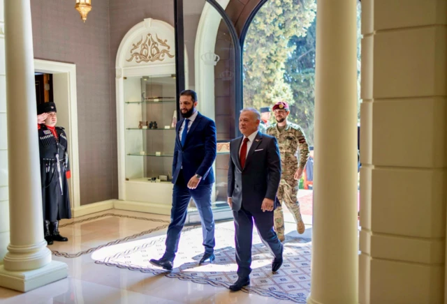 استقبال الملك عبد الله لرئيس المرحلة الانتقالية السوري أحمد الشرع في عمّان - 26 فبراير شباط 