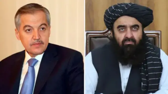 عکس وزیر خارجه طالبان و وزیر خارجه تاجیکستان