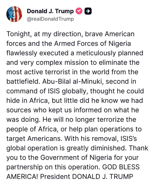 Ozi Donald Trump bipụtara n'ọbaozi Truth Social