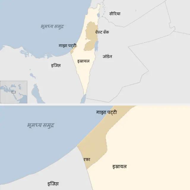 रफा शहराचं स्थान दर्शवणारा नकाशा